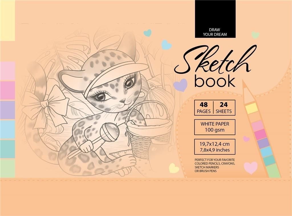 Fresh Szkicownik 12.4x19.7cm 48k pomarańczowy