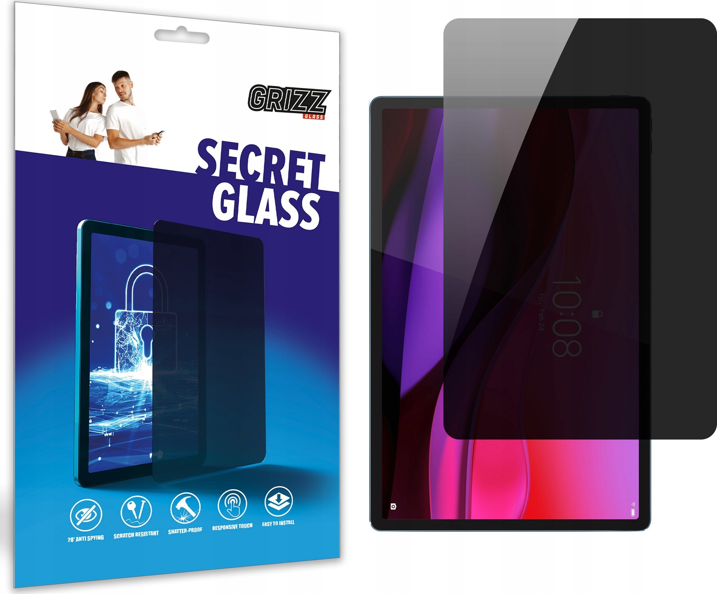 Szkło prywatyzujące GrizzGlass SecretGlass do Lenovo Yoga Tab Plus 12,7"