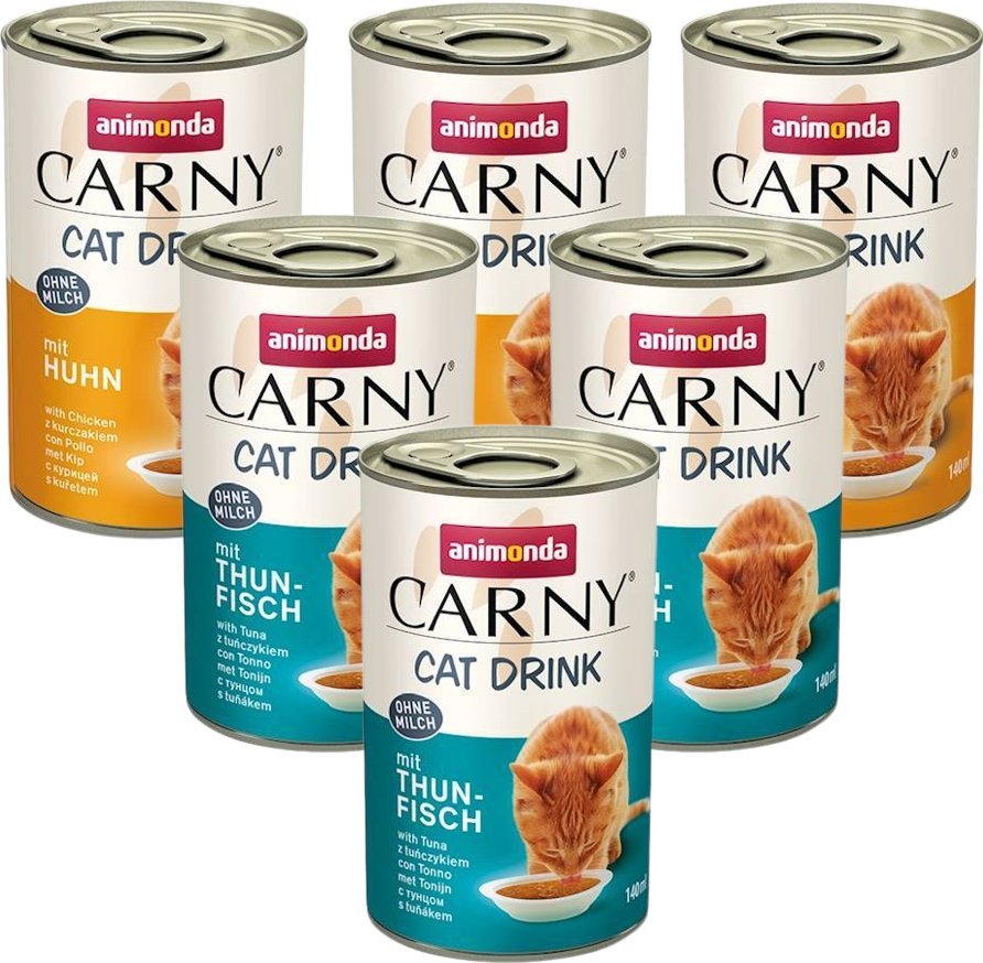 Animonda ANIMONDA Carny Cat Drink Kurczak 3x140ml + ANIMONDA Carny Cat Drink Tuńczyk 3x140ml