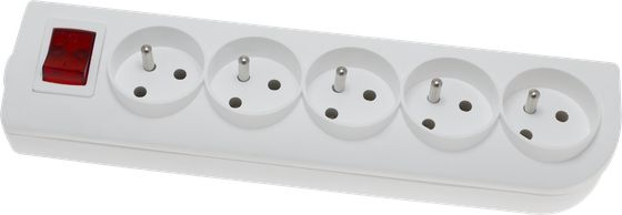 Elgotech Rozgałęźnik do przedłużacza z wyłącznikiem 5-gniazd z/u biały GN-50W