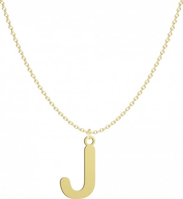 Radziszewska Jewellery Pozłacany naszyjnik litera J - DEDYKACJA GRATIS