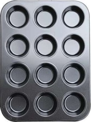 Triton Torta blacha na 12 mufinek Czarna Non-Stick 35 cm