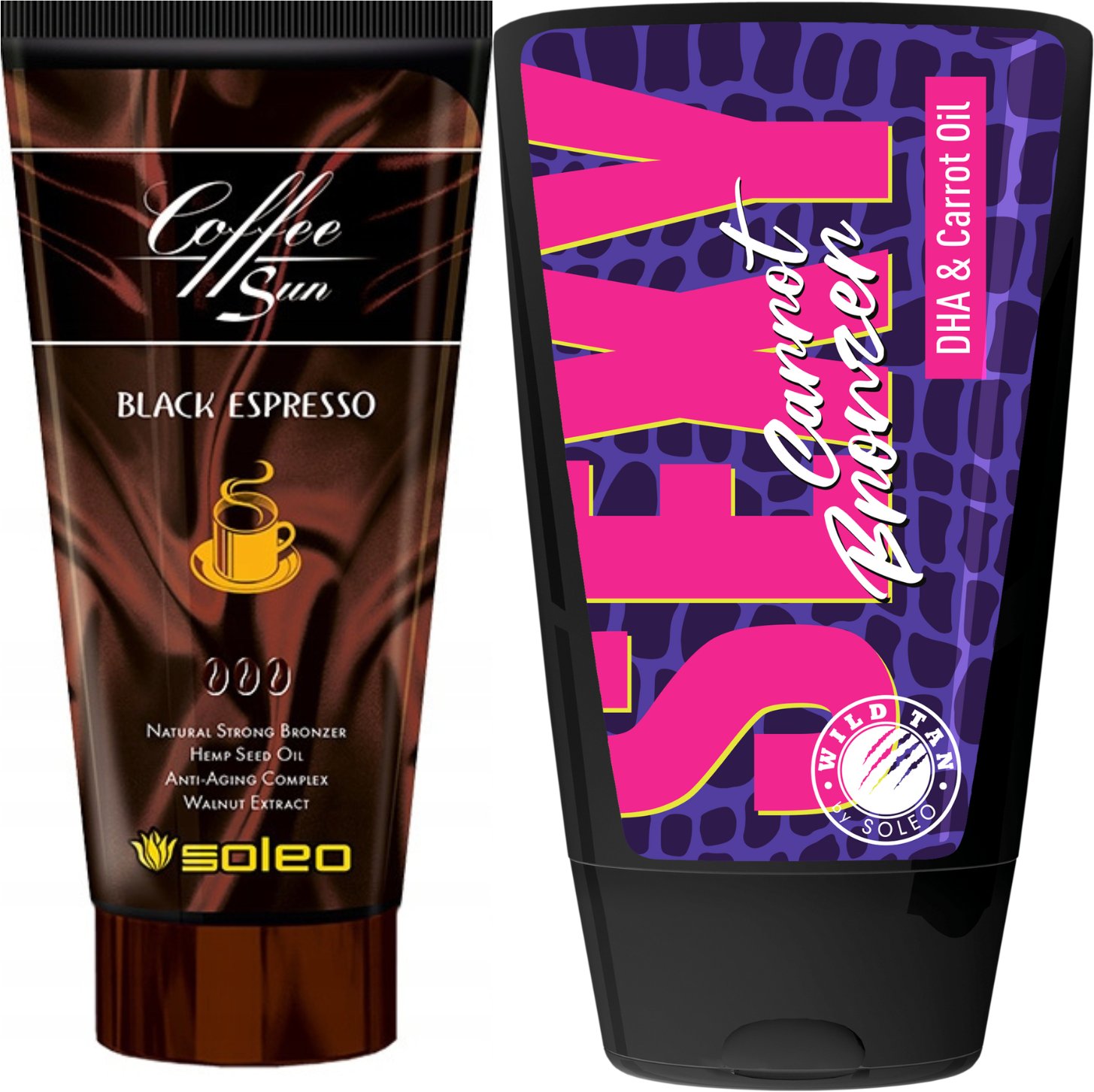 Soleo Coffee Sun Black Espresso + Wild Tan Sexy Carrot Gratis