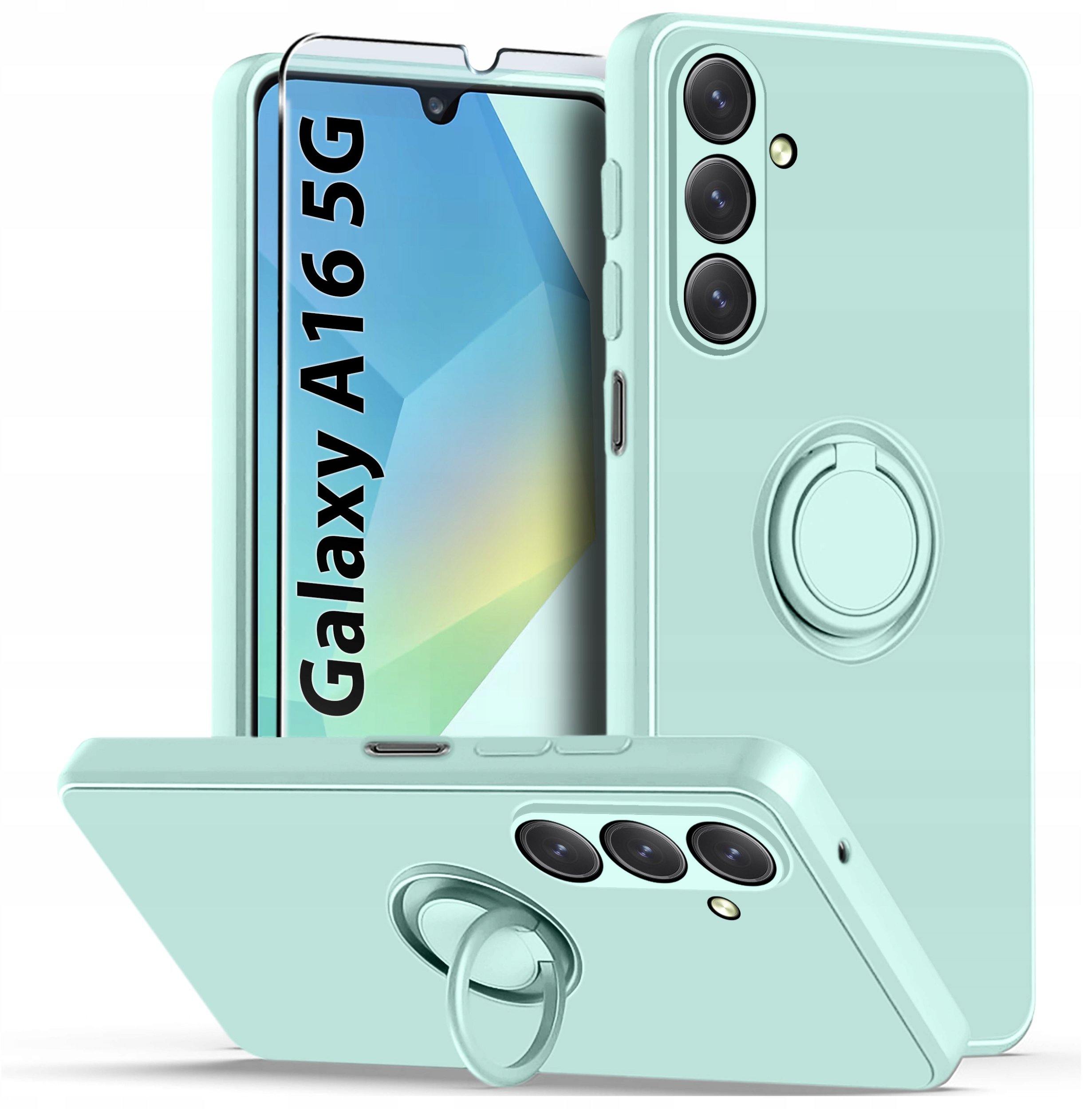Etui do Samsung A16 4G | A16 5G Silicone Ring CASE PLECKI + SZKŁO OCHRONNE