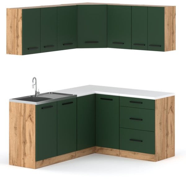 Meble Kuchenne Butelkowa Zieleń Nowoczesne Zestaw Mebli Kuchennych Danka