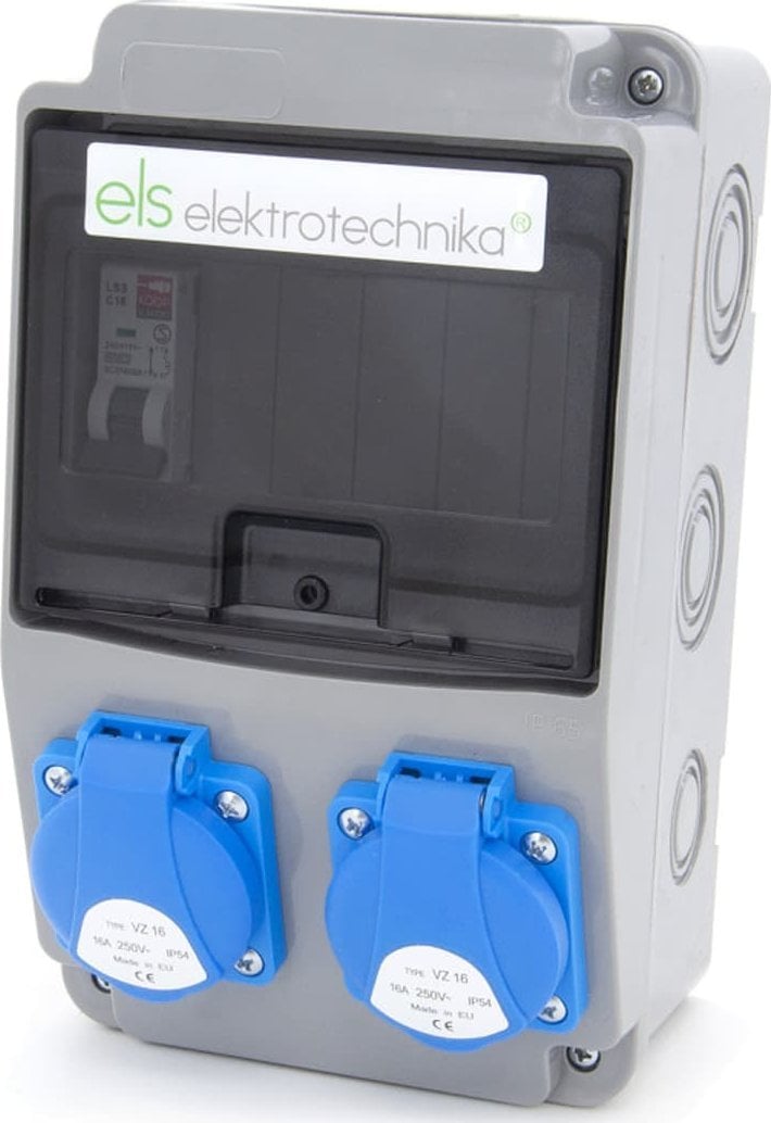 ELS Elektrotechnika Rozdzielnica budowlana, ogrodowa 2*GS 230V + zabezpieczenia, 6NO21C00