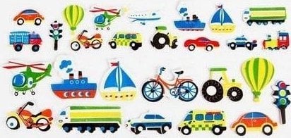 FANDY Naklejki piankowe 3D Transport 35szt