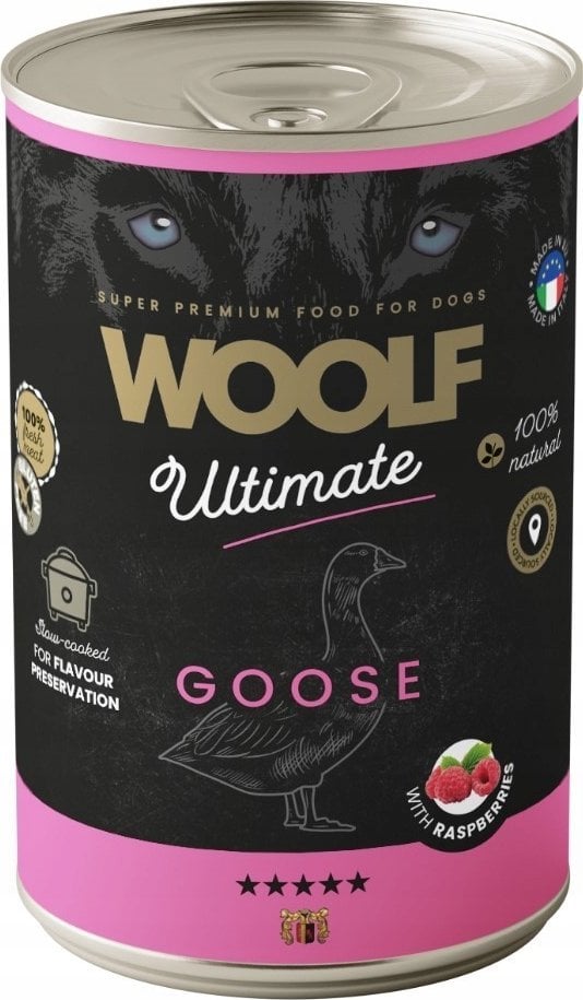 WOOLF PIES PUSZKA 400g ULTIMATE CAN GOOSE&RASPBERRY /6