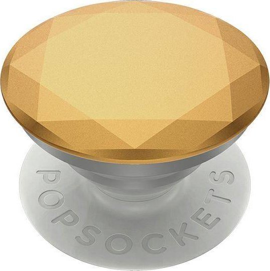 PopSockets PopSockets PopGrip - Wysuwana podstawa i uchwyt do smartfonów i tabletów z wymienną górną częścią - Metaliczny diamentowy medalion złoty