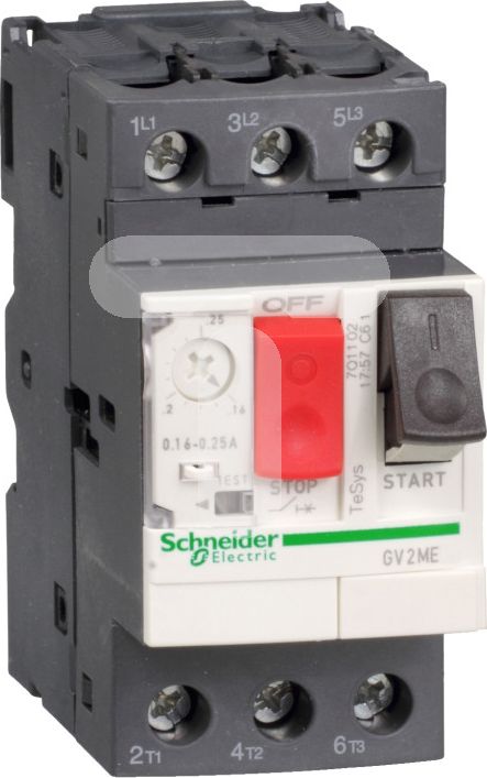 Schneider Electric Wyłącznik silnikowy 3P 0.75kW 1.6-2.5A PL (GV2ME07AP)