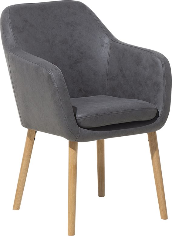 Beliani Krzesło do jadalni ekoskóra szare YORKVILLE