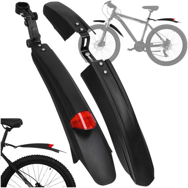 Błotniki rowerowe 2 szt. na przód, tył z odblaskiem, uniwersalne komplet UNIWERSALNY