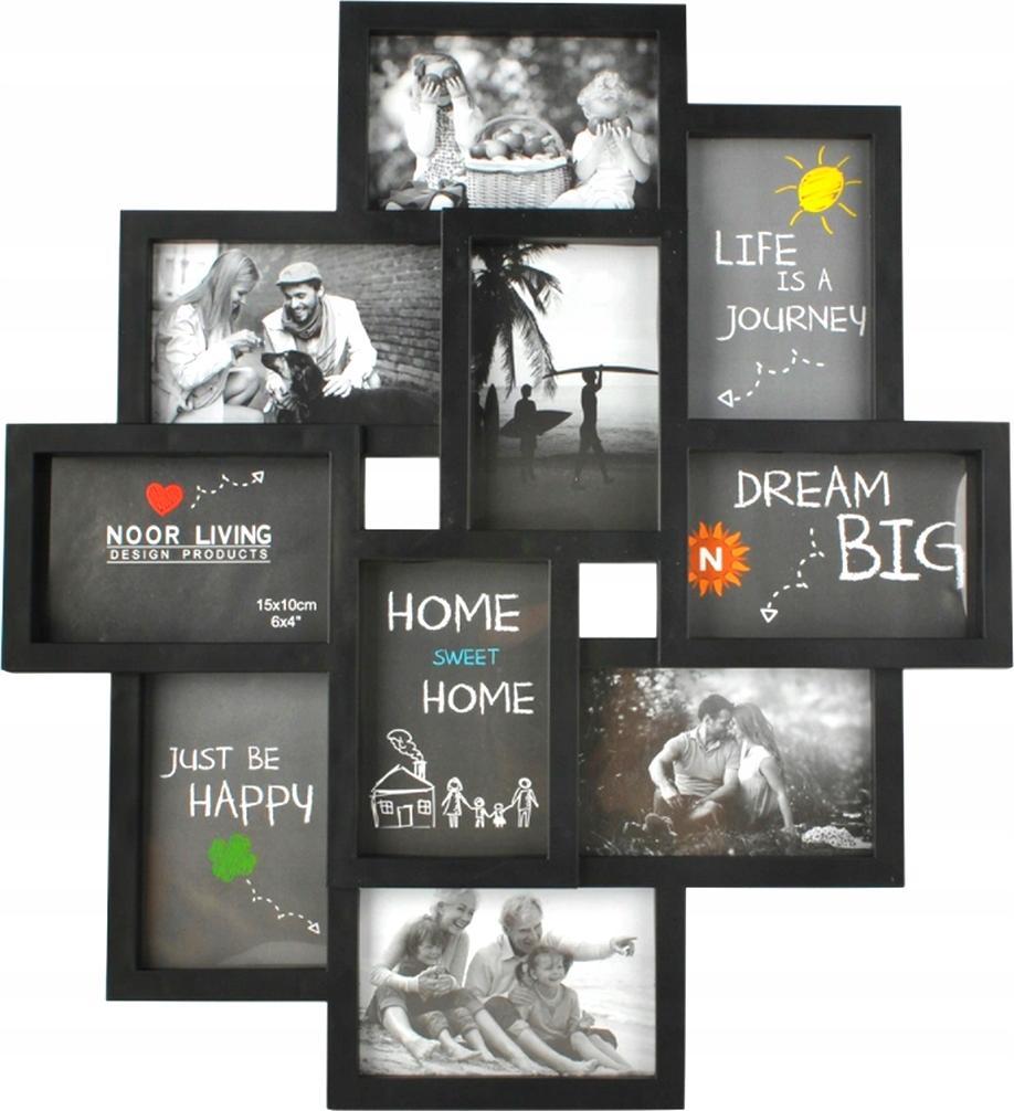 Ramka RAMKA NA ZDJĘCIA MULTI RAMKI FOTO 54x49CM CZARNA