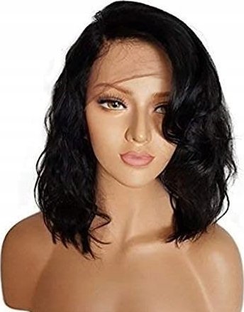 Korbi PERUKA WŁOSY CZARNE KRUCZE BOB KRÓTKIE FALE W35