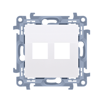 Kontakt-Simon Pokrywa gniazd teleinformatycznych na Keystone płaska podwójna biały (CKP2.01/11)