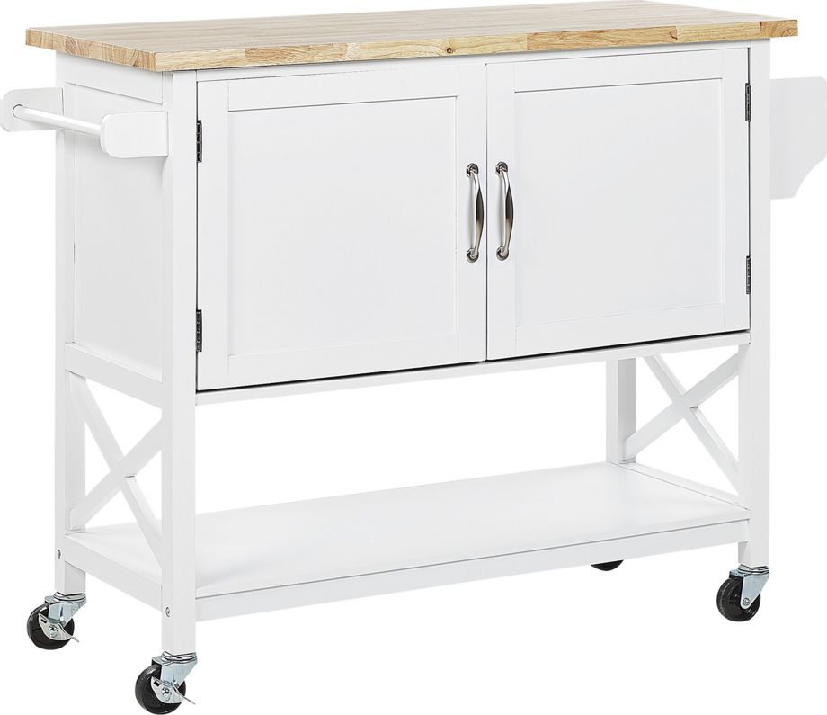 Beliani Wózek kuchenny biały MELE