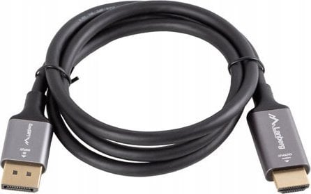 Lanberg Kabel adapter Lanberg Displayport (M) -> HDMI (M) 1,8M 4K czarno-srebrny