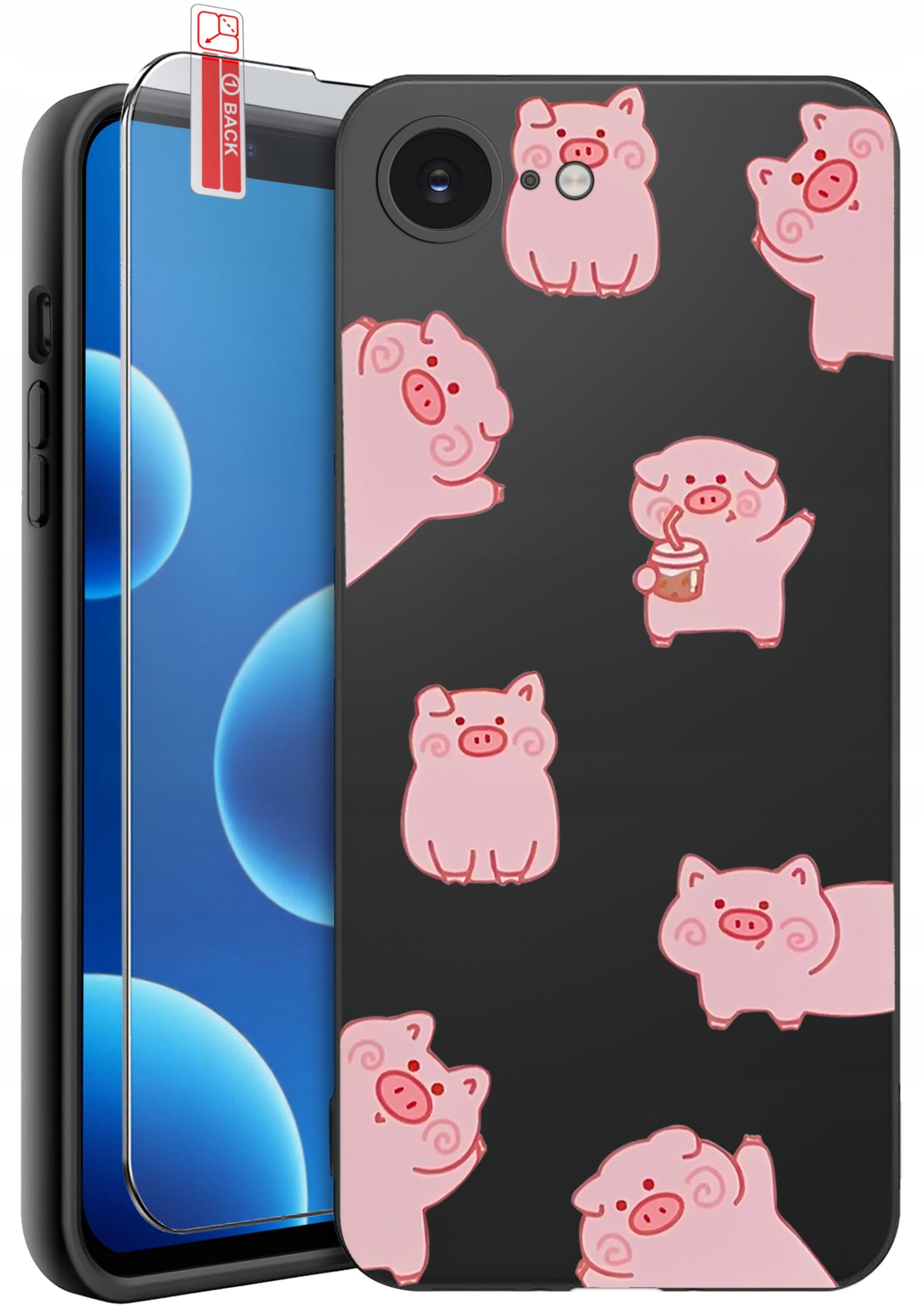 ETUI do iPhone 16e | WZORY | SILIKONOWE MATT CASE + SZKŁO 9H