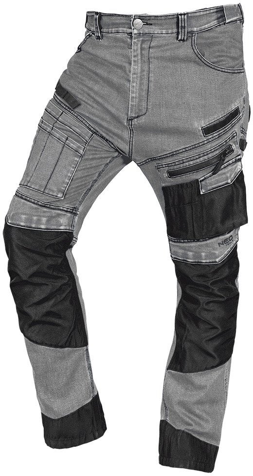 Spodnie robocze DENIM, wzmocnienia Oxford, szare, rozmiar M