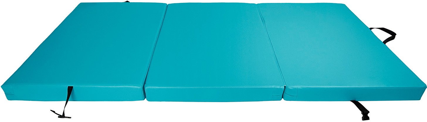UnderFit Materac gimnastyczny składany trzyczęściowy 210 x 100 x 10 cm turkusowy