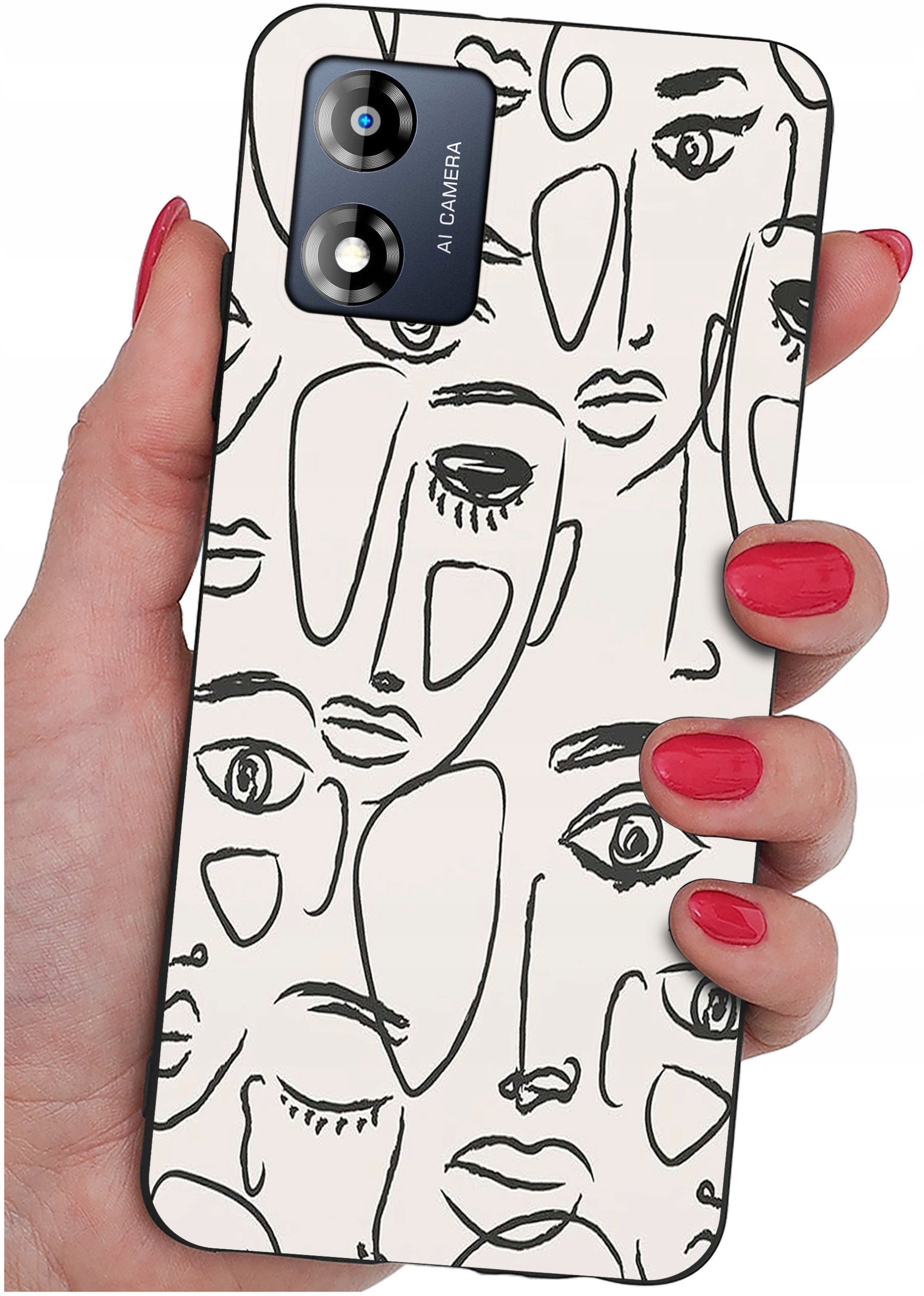 Etui do Motorola Moto E13 WZORY |SILIKONOWE MATT CASE + SZKŁO 9H