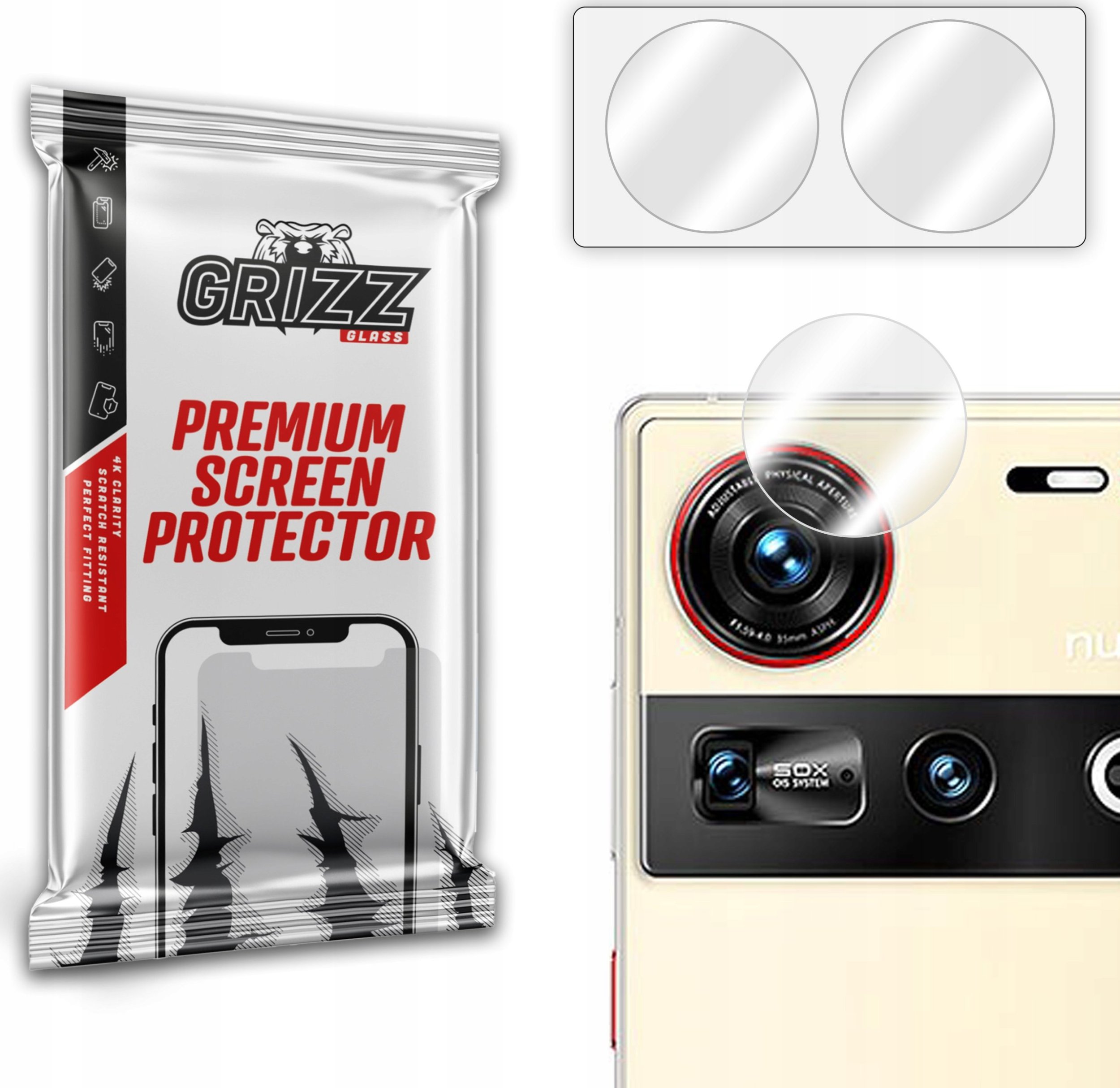 Szkło na aparat GrizzGlass HybridGlass Camera do Nubia Z70 Ultra