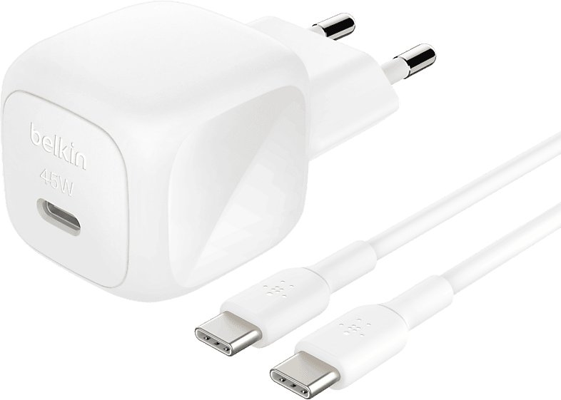 Ładowarka Belkin USB-C 45W, PD 3.1, BoostCharge, kompaktowa, biała (WCA013KQWH)