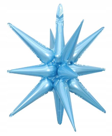 Balon Foliowy Niebieska Gwiazda 3D Duża ok 55 cm 10 sztuk
