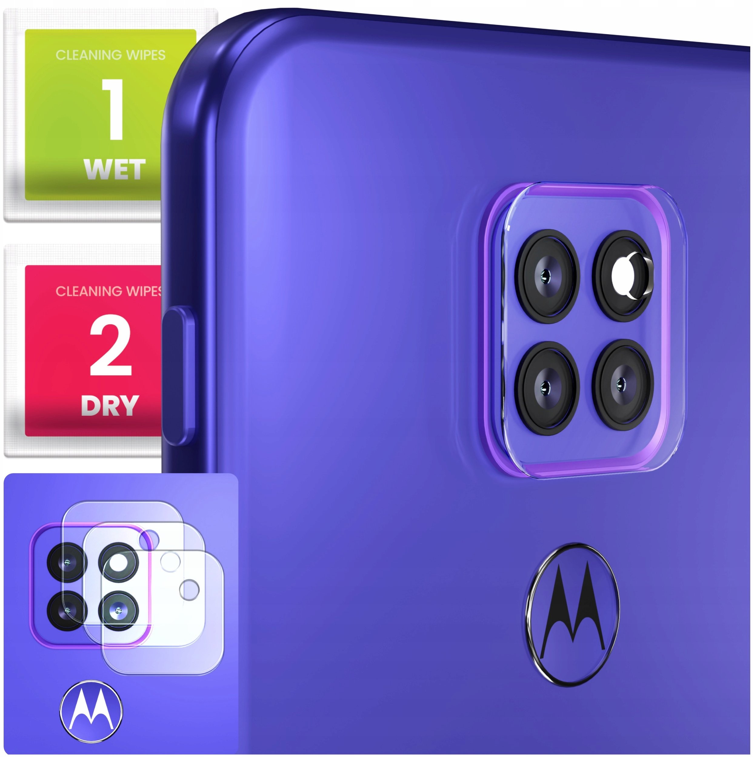 3-PAK Szkło Na Aparat Do Motorola Moto G9 Play (Hartowane, Na Obiektyw, 9H)