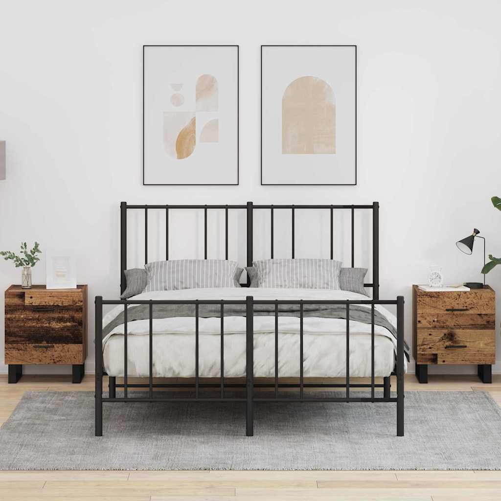 vidaXL Szafka Nocna z szufladą 2 pcs Stare drewno 40 x 35 x 47.5 cm