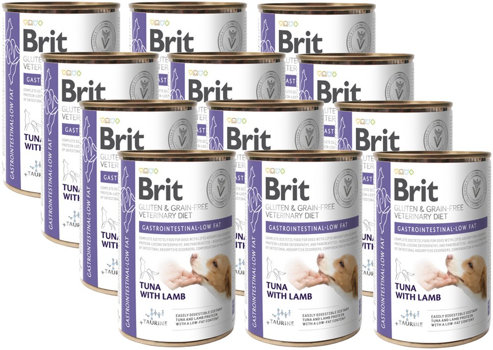 BRIT GF Veterinary Diets Dog Gastrointestinal Low Fat 12x400g- -karma mokra dla psa