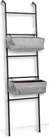 Zeller Drabinka półkowa z 2 koszami, metal, czarno-szary, 43x23x166 cm