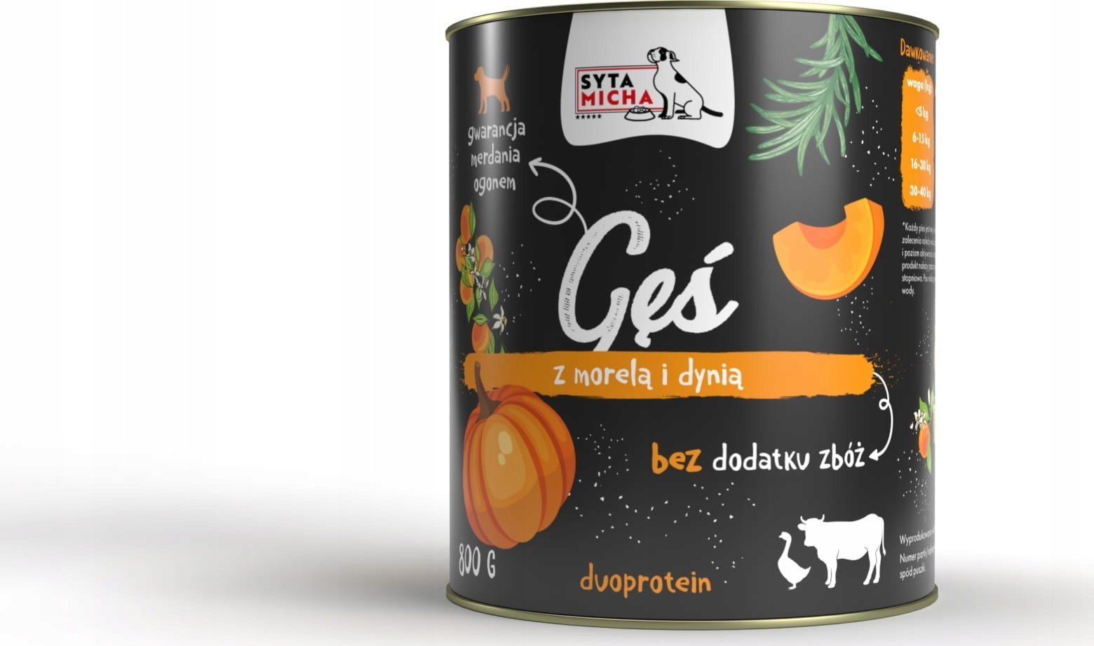 Syta Micha SYTA MICHA mokra karma gęś z morelami i dynią 800g pies