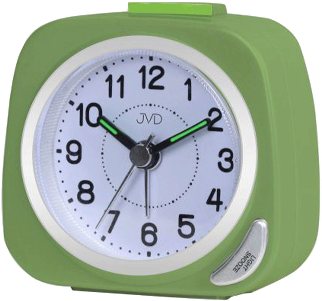 Budzik JVD SRP7202.3 7 cm płynący sekundnik drzemka podświetlenie .