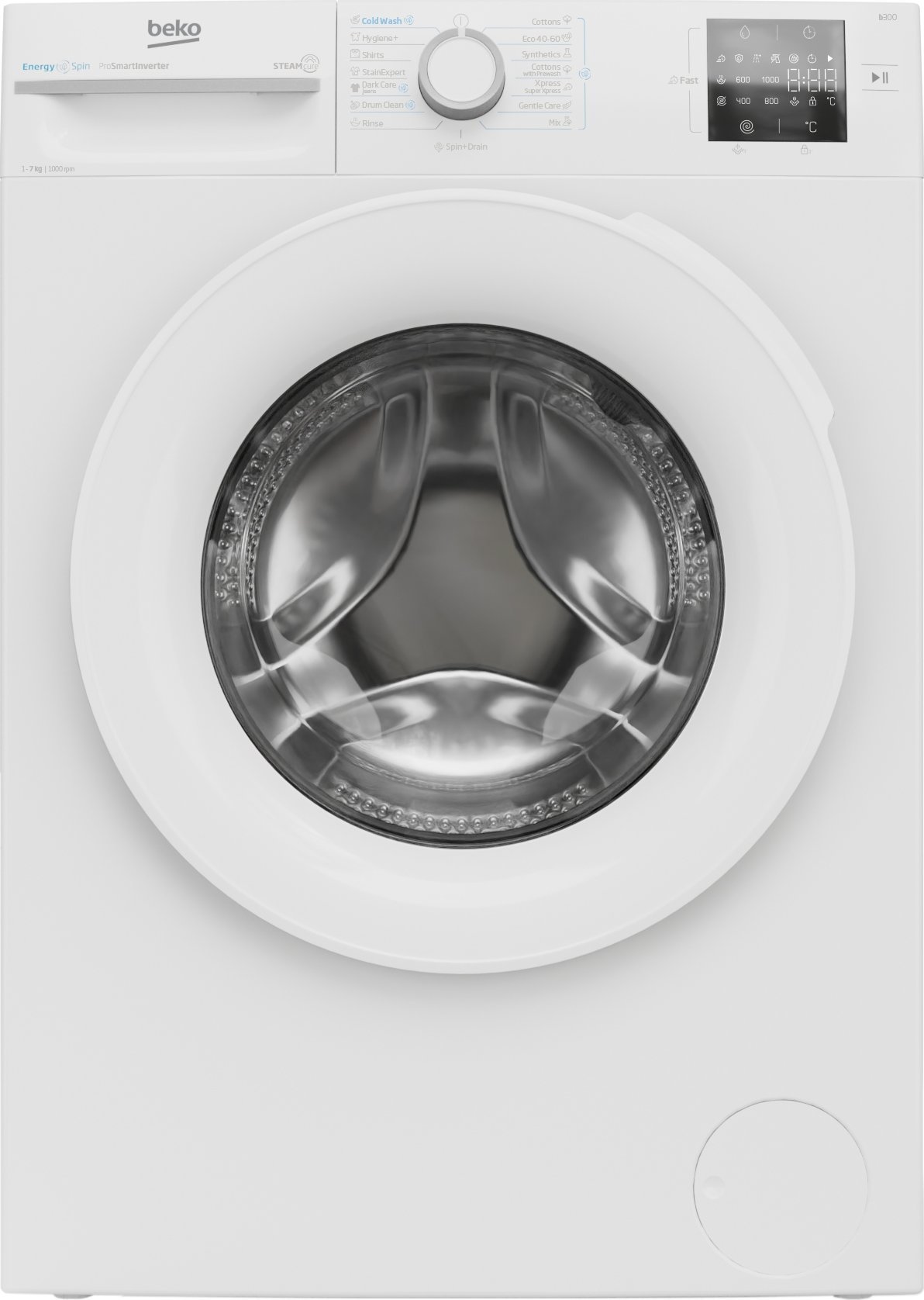 Pralka Beko BEKO Washing machine BM3WFSU37013WW, 7 kg, Energy class A, 49.6 cm, 1000 rpm, Inverter motor, Steam Cure