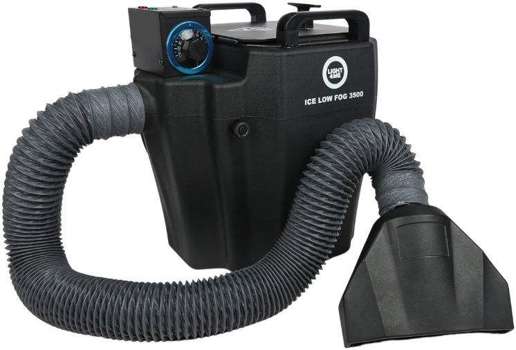 LIGHT4ME ICE LOW FOG 3500W potężna wytwornica ciężkiego dymu na suchy lód wąż z dyszą rozprowadzającą