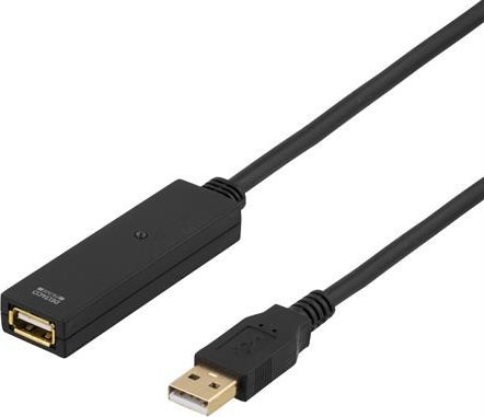 Kabel USB Deltaco DELTACO PRIME USB pratęsimo laidas, aktyvus, USB 2.0, 7m, juodas USB2-EX7M