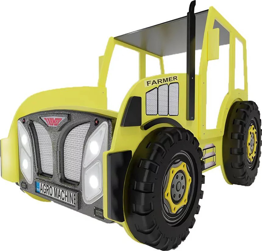 Elior Żółte łóżko dla dziecka z materacem - Tarko 90x180 cm