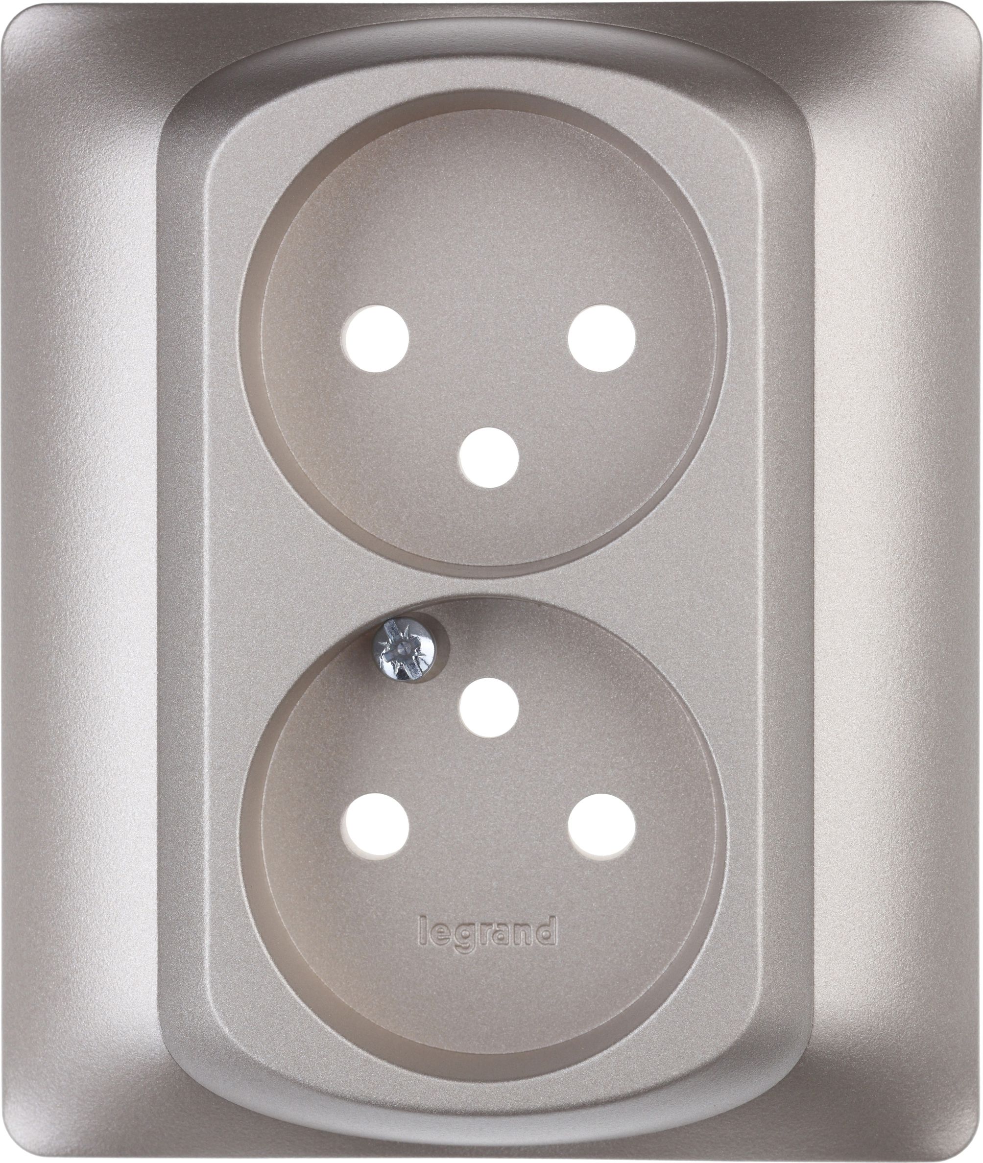 Legrand Plakietka gniazda wtyczkowego podwójnego Sistena Life tytanowy - 771435