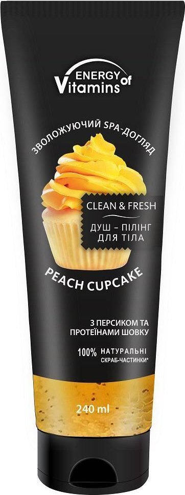 ENERGY OF VITAMINS Energy of Vitamins Peeling-żel myjący do ciała z pestkami brzoskwini Peach Cupcake 240ml