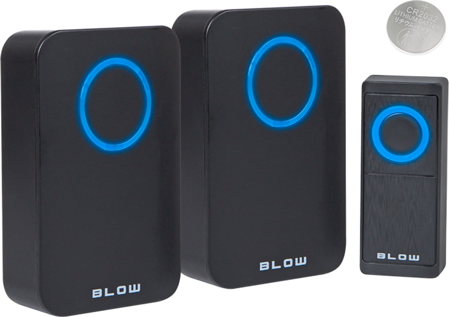 Blow 17-104# Dzwonek bezprzewodowy dpb-12 czarny dwa odbiorniki