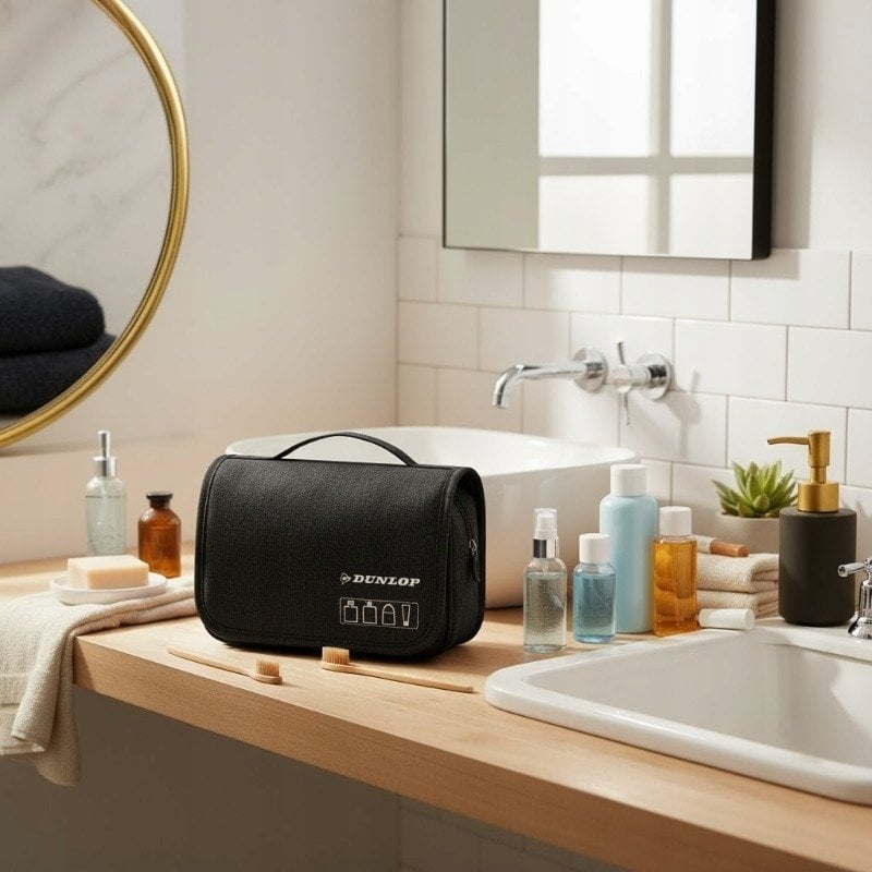 Dunlop Torba kosmetyczna podróżna z uchwytem do powieszenia (Czarny) 25x20x10 cm
