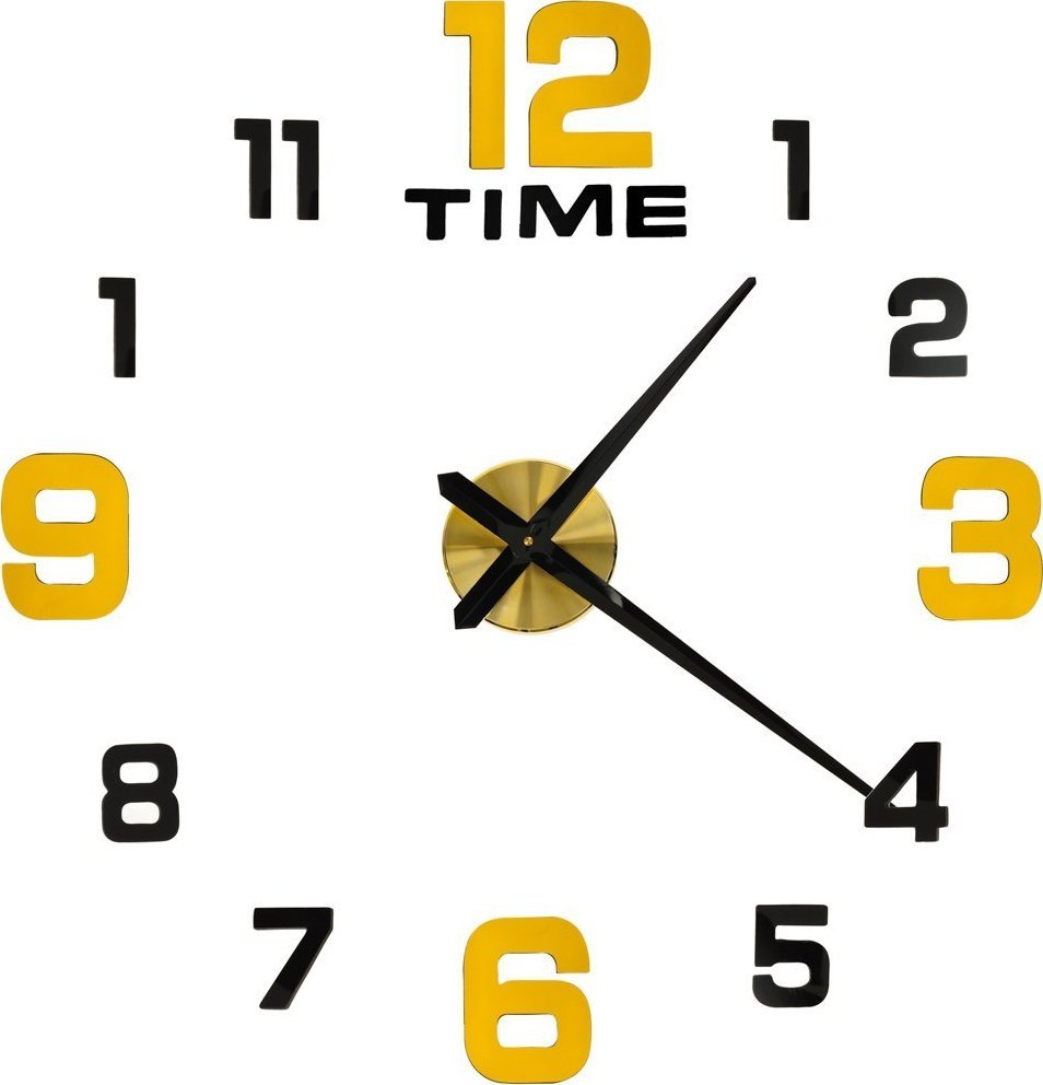 Static Control Zegar ścienny naklejany 12 cyfr 100-120 cm czarne wskazówki czarny
