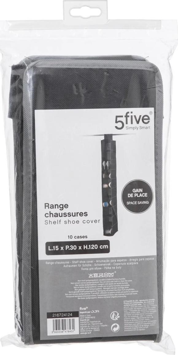 5five Szafka na buty Wiszący Garderoba Na ubrania Czarna