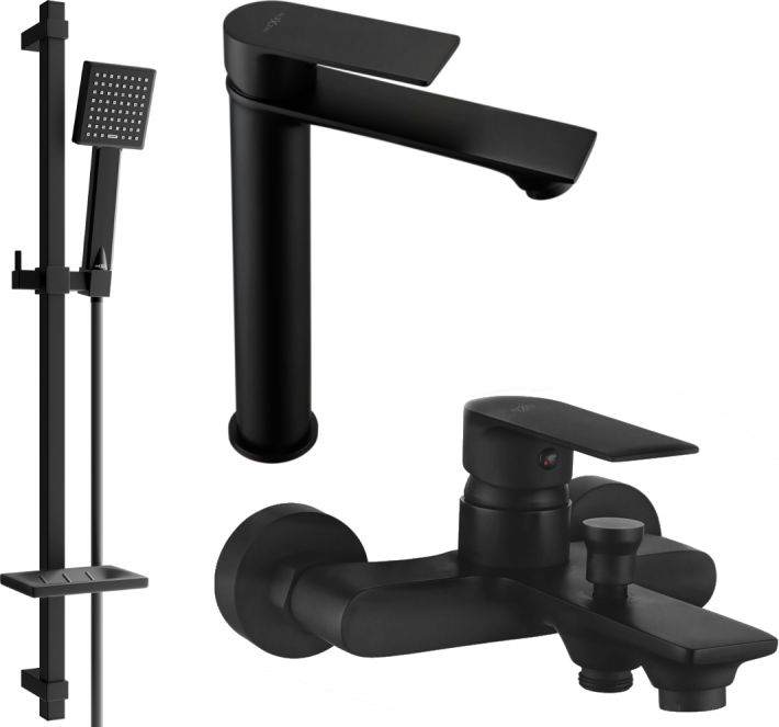 Mexen Mexen Royo DQ45 zestaw wannowy, czarny - 72213DQ45-70