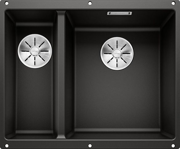 Zlewozmywak Blanco Subline 340/160-U Silgranit czarny z korkiem InFino, komora z prawej (525986)
