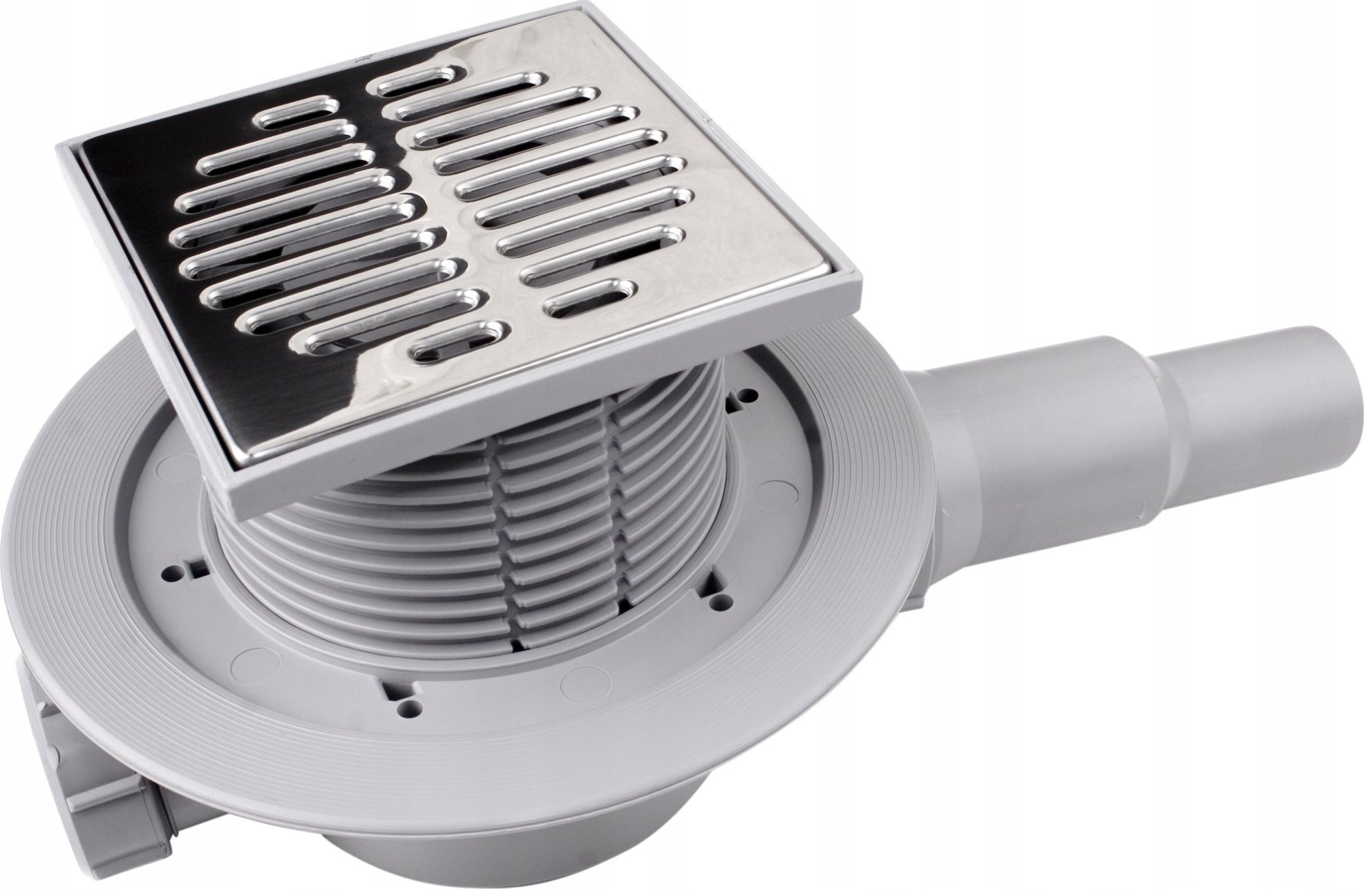 Syfon McAlpine Wpust podłogowy z zaworem;kratka nierdz. 115x115mm; odejście poziom 40/50mm