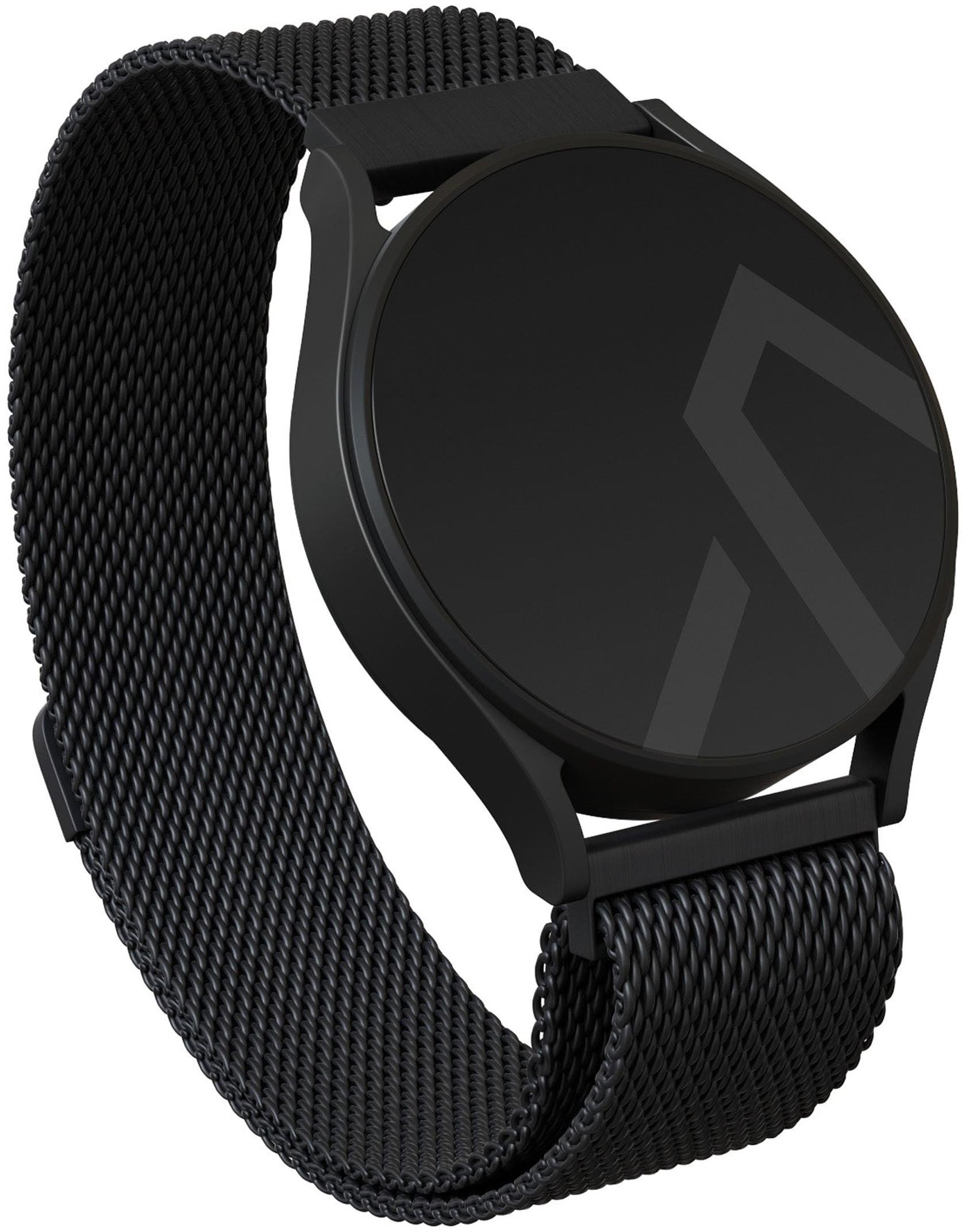 BURGA Metal Mesh Band universal for 22 mm watches (black)