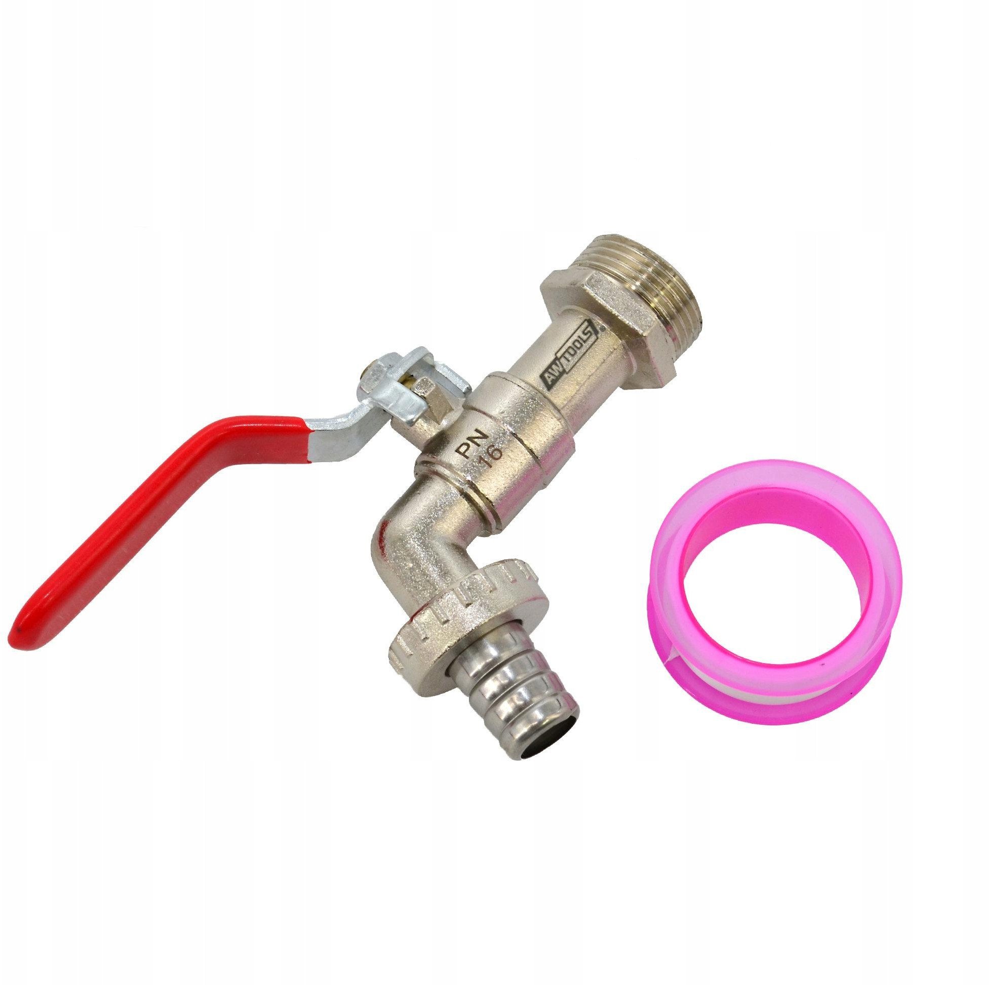 AWTOOLS KRAN OGRODOWY CYNK NIKLOWANY 3/4" GWINT ZEWNĘTRZNY 1"