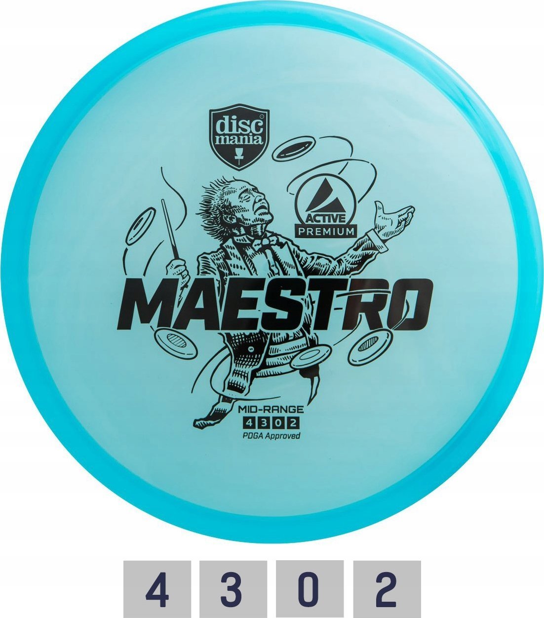 Discmania Discgolf DISCMANIA Midrange Driver MAESTRO Active Premium Blue 4/3/0/2